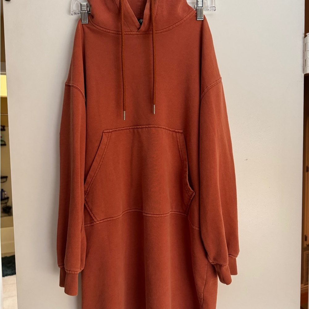 7 For All Mankind Rust Hoodie dress oversized bug kangaroo pocket